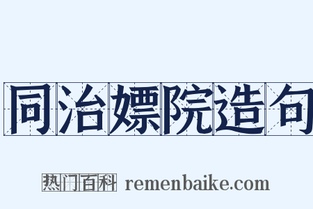 同治嫖院造句是什么意思的图片